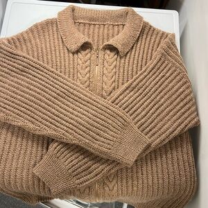 HandKnit Camel Cable Sweater